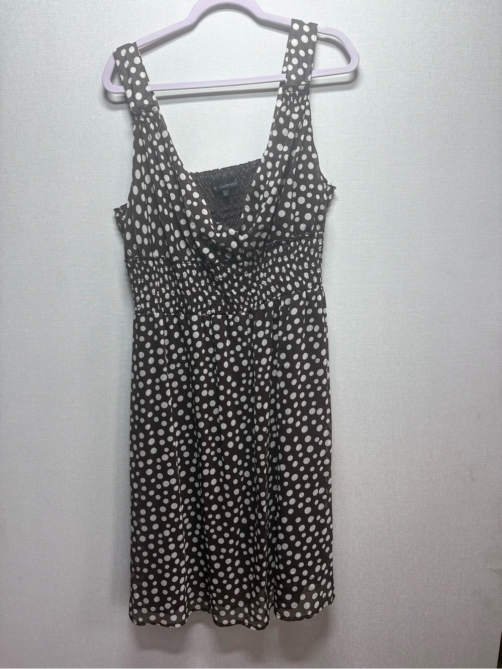 Mlle Gabrielle Brown Polka Dot Sleeveless Dress